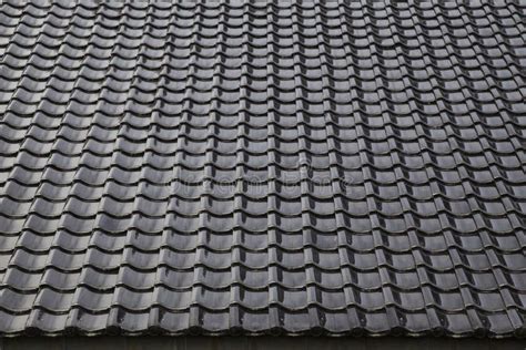 Black Tiled Roof For Background Usage Stock Photo Image Of Detail