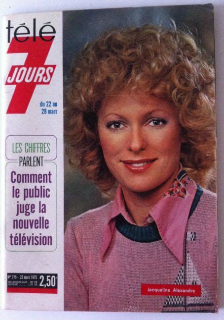 Jacqueline Alexandre Télé 7 Jours Magazine 22 March 1975 Cover Photo France
