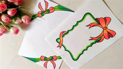Ribbon Draw Easy Border Design On Paper Border Design For Project