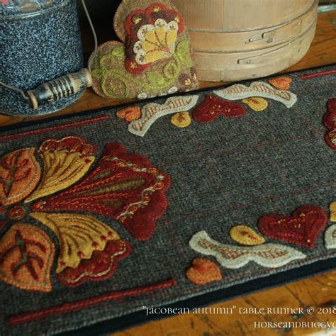 Wool Applique Patterns Table Runner Horse And Buggy Country Wool