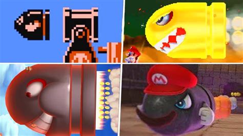 Evolution Of Bullet Bill Characters In Super Mario Games 1985 2019