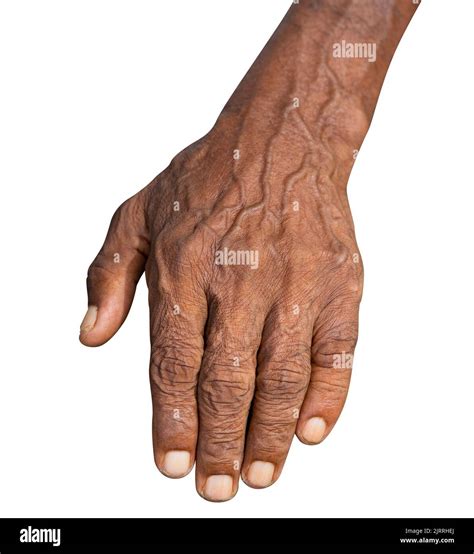 Old Mans Hand On A White Background Stock Photo Alamy