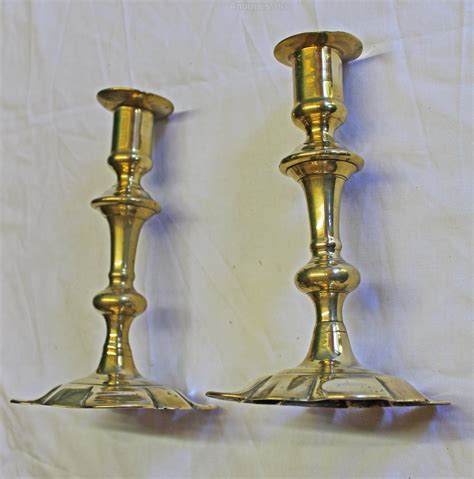 Antiques Atlas Pr Of Georgian Brass Candlesticks As706a086