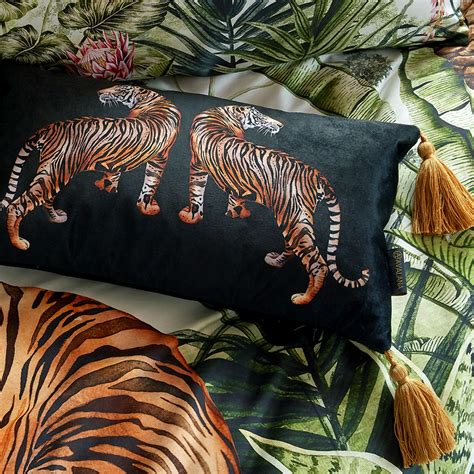 Tiger Tiger Tassel Velvet Cushion Cover Avalana Design