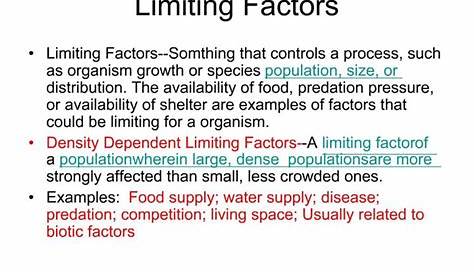 what are three examples of limiting factors