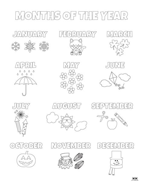 Printable Month Of Year Worksheet