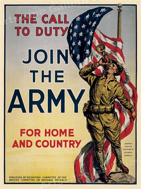 Join The Army The Call To Duty For Home And Country 1917 Wwi