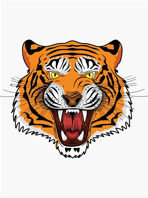 Tiger Face Sticker By Mrkoyun Redbubble