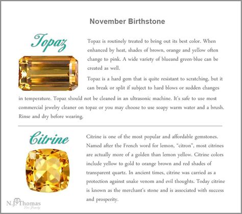 November Birthstone Topaz And Citrine Crystal Healing Chart Citrine