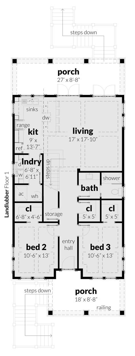 1581 square feet of living. 3 Bedroom Beach House Plan | Beach house floor plans ...