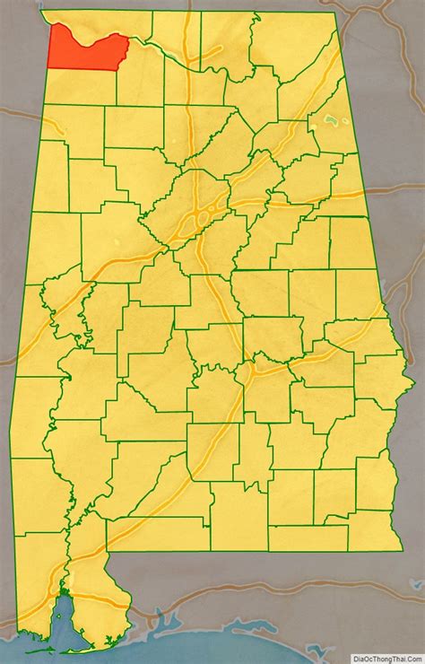 Map Of Colbert County Alabama