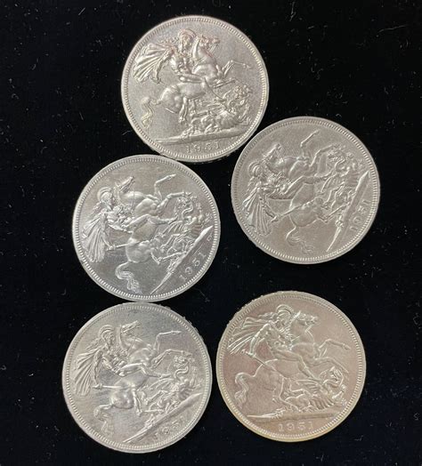 1951 Uk Crowns 5 Shillings Steinmetz Coins And Currency
