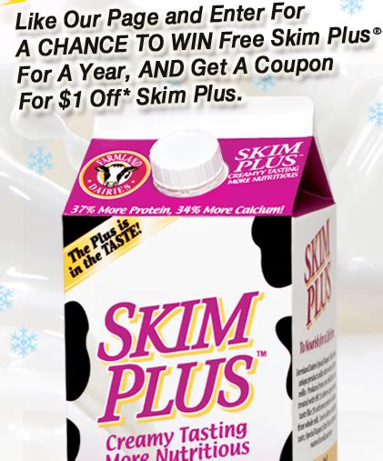 Rare $1/1 Skim Plus Milk Coupon (  Sweepstakes) • Hip2Save
