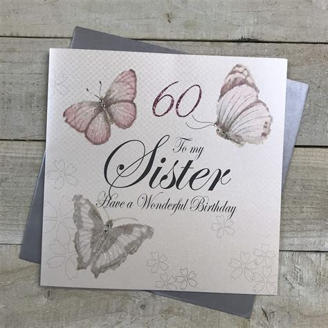 Buy White Cotton Cards Large Vintage Butterflies To My Sister Have A Wonderful Handmade Th