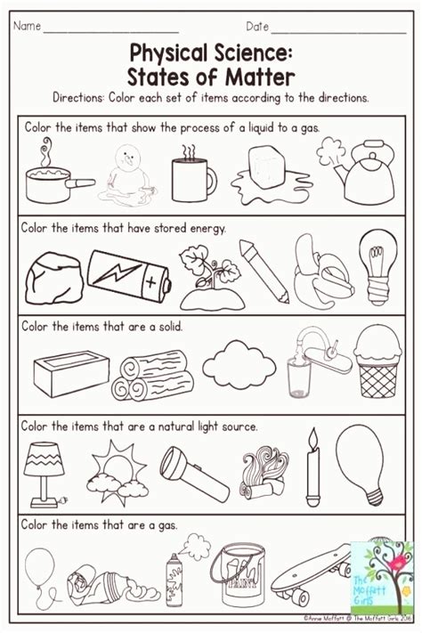 Matter Worksheet For 2nd Grade