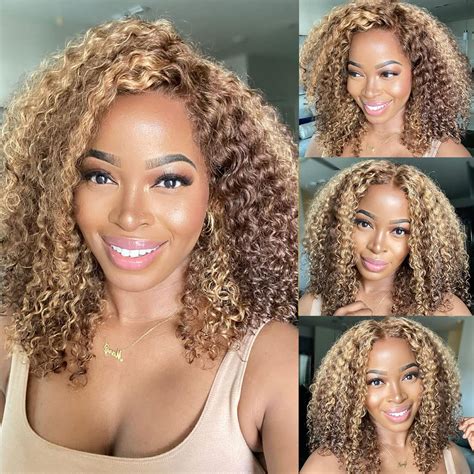 Nadula Honey Blonde Curly 13x4 Lace Front Wigs Human Hair