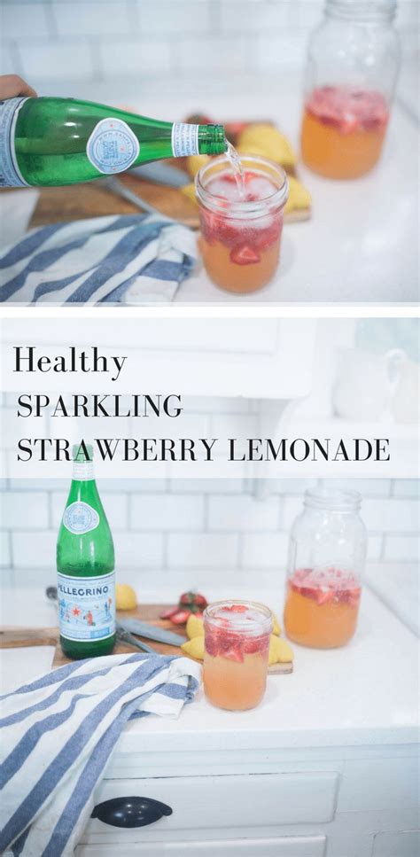 Healthy Homemade Strawberry Lemonade Made With Sparkling Water And