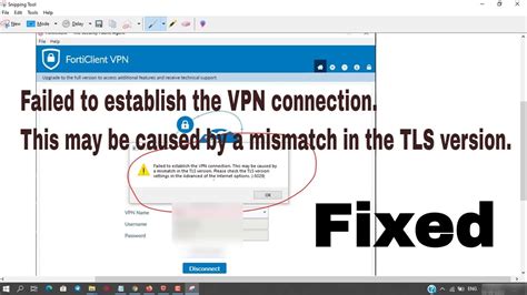 This can be a very time consuming error to track down and resolve. Failed to establish the VPN connection. This may be caused ...