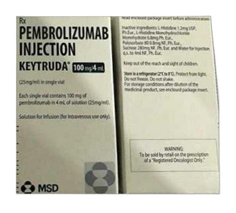 Pembrolizumab Mg Keytruda Injection Ml At Rs Vial In Noida