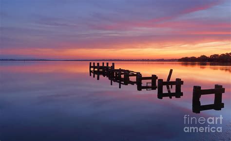 Serene Water And Stunning Sunrise At Gorokan Jetty Australia Photograph