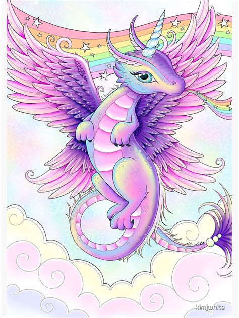 Rainbow Breathing Unidragon Unicorn And Dragon Hybrid Sticker For