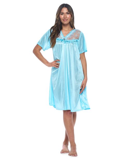 Casual Nights Women S Fancy Lace Neckline Silky Tricot Nightgown