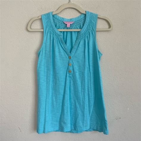 Lilly Pulitzer Tops Lilly Pulitzer Essie Tank Top Sleeveless Blue