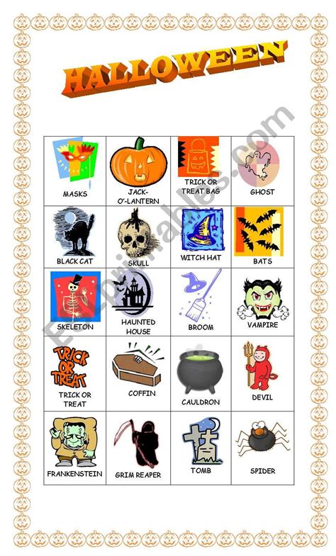 Halloween Pictionary Esl Worksheet By Claudiafer
