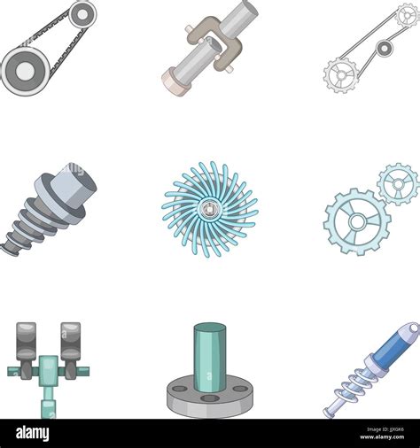 Spare Parts For Machine Tools Icons Set Stock Vector Image And Art Alamy