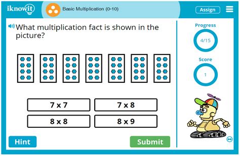 Basic Multiplication Facts Math Game