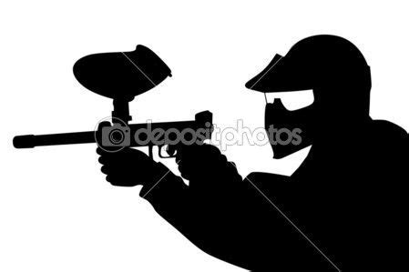 Paintball Player In Silhouette Stock Vector Makc Free