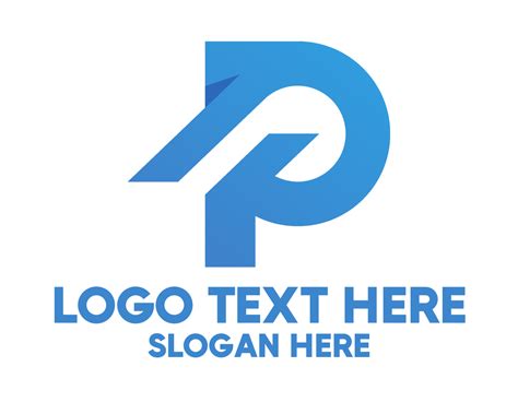 Modern Blue Letter P Logo Brandcrowd Logo Maker