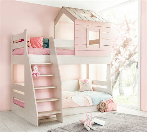 My House Bunk Bed For Kids Pink