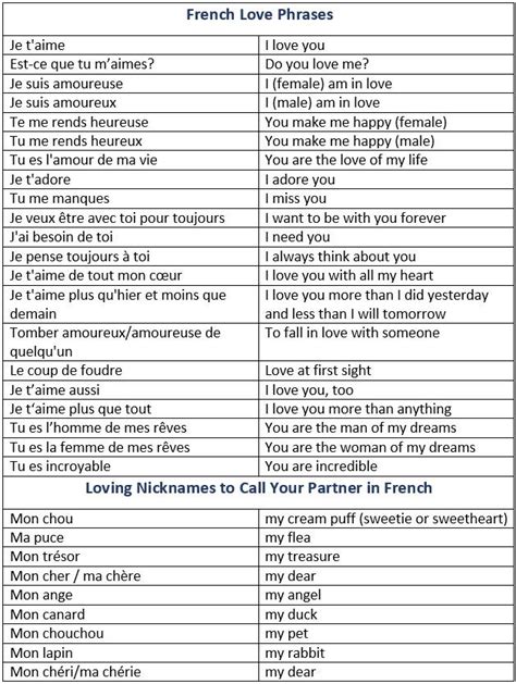 How To Say I Love You In French French Love Phrases Loving Nicknames