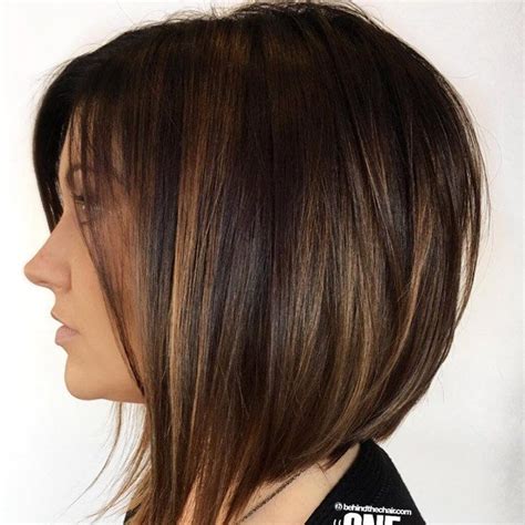 20 Gorgeous Dark Brown Hair With Highlights Ideas Stacked Bob Haircut