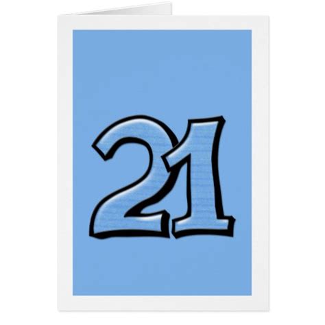 Silly Number 21 Blue Card Zazzle