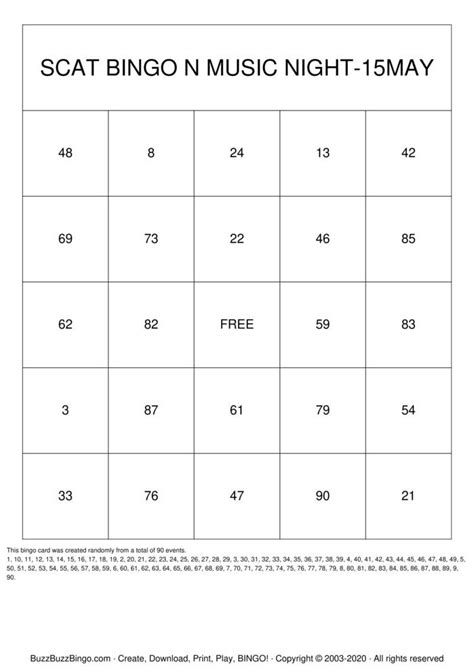 Numbers 1 90 Bingo Cards To Download Print And Customize