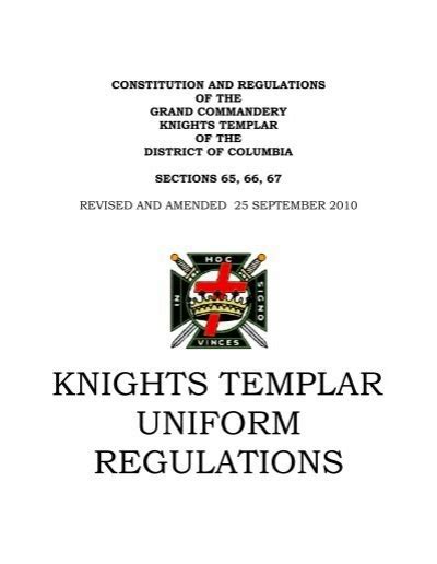 knights templar uniform regulations grand encampment knights