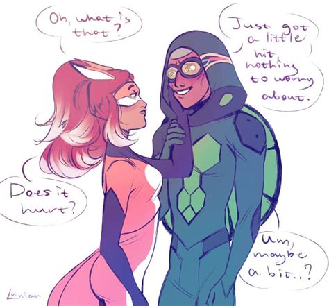 rena rouge and carapace s romantic moment together in a fan comic drawing from miraculous