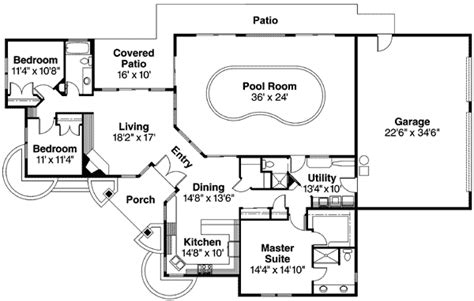 Maybe that's more quality time with your family. Striking Home Plan with Indoor Pool - 72402DA ...