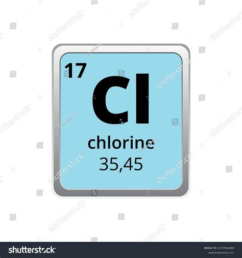 Periodic Table Element Chlorine Icon On Stock Vector Royalty Free