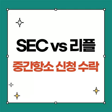 Sec 리플 소송 중간 항소 신청 승인 및 재판 일정 변경 소송이 길어지는 이유