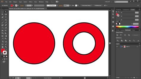 How To Cut Out The Center Of A Circle In Adobe Illustrator Youtube