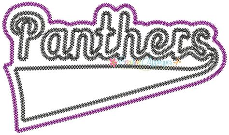 Panthers Digital Machine Embroidery Applique Design 6 Sizes Etsy