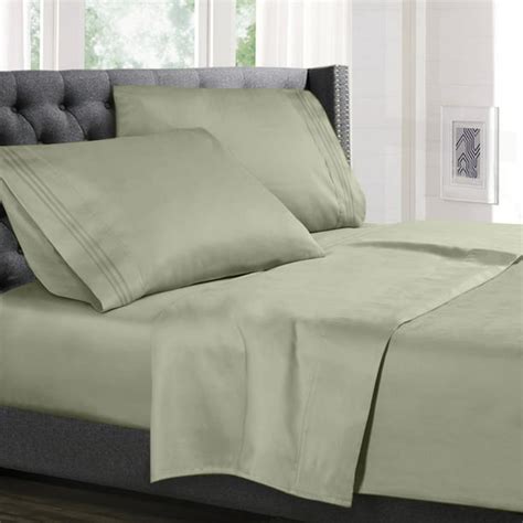 Twin Size Bed Sheets Set Sage Green Luxury Bedding Sheets Set 3 Piece