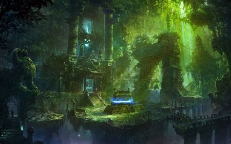 Fantasy Temple Jungle Spooky Skull Skulls Dark Magic Ruins