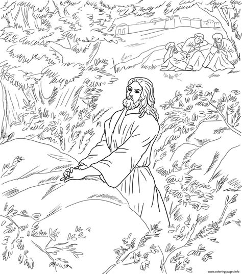 Good Friday 1 Jesus Pray In The Garden Of Gethsemane Coloring Page