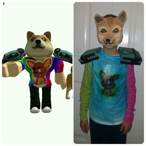 Doge Roblox Character Costume We Made A Papier Mache Mask Tie