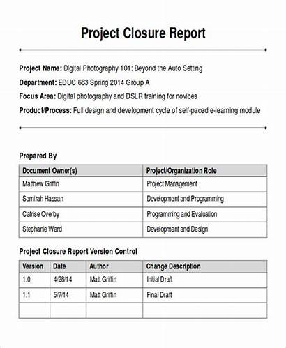 Project Report Closure Pdf Sample Reports Templates