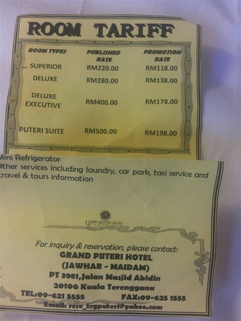 Features and infrastructure description of grand puteri hotel. HAVE NO FEAR WHEN I'M ALONE: Grand Puteri Hotel, Terengganu